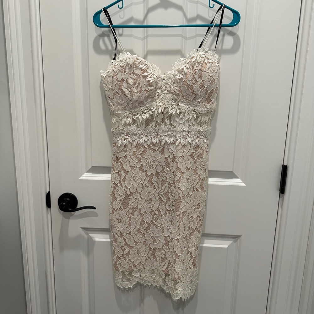 White Lace Embroidered Dress